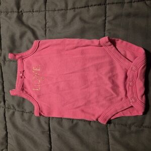 Pink Baby Onesie with Love Print